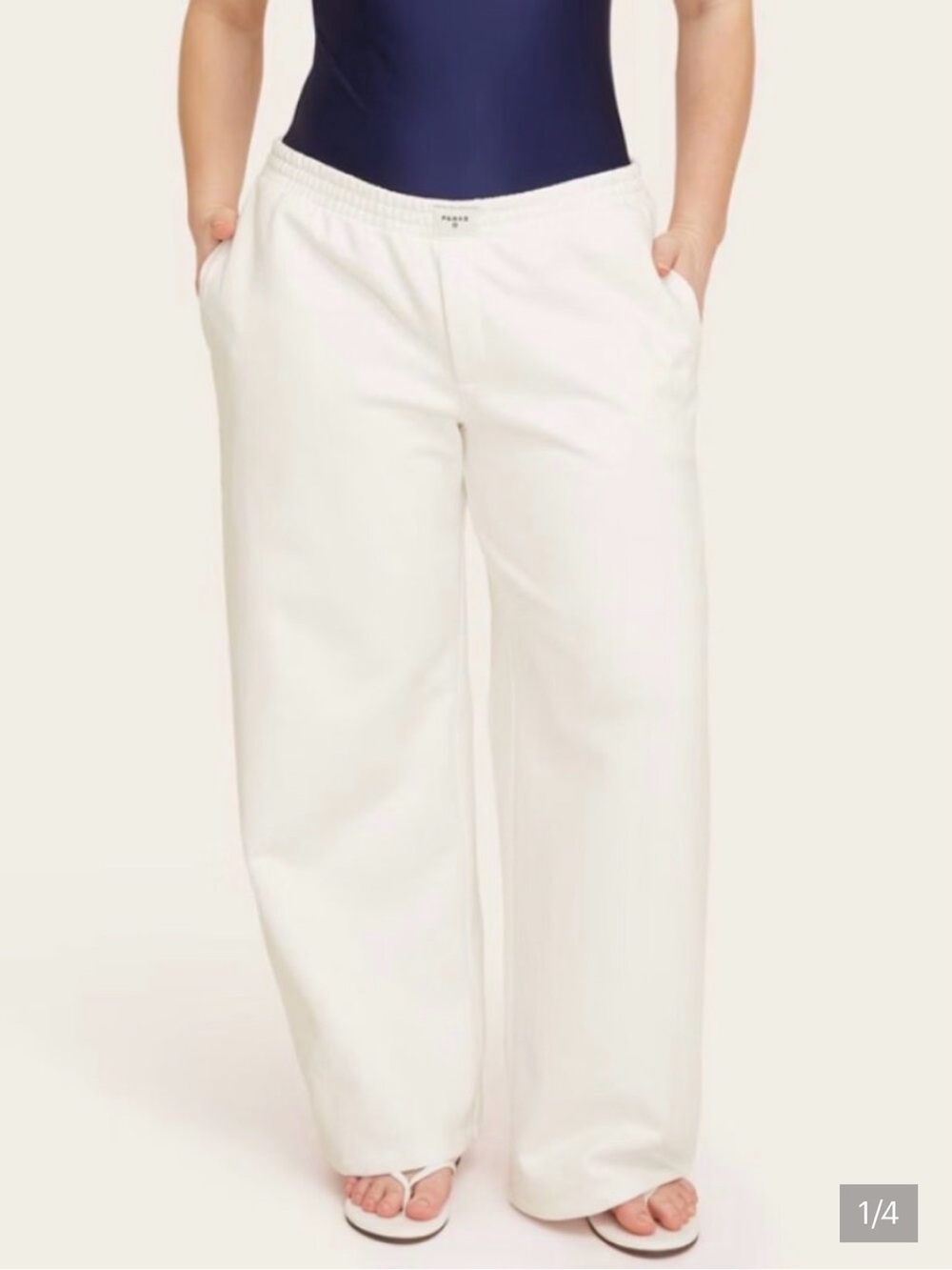 Parke x Target wide Leg Pull-On sweat Pants in cream